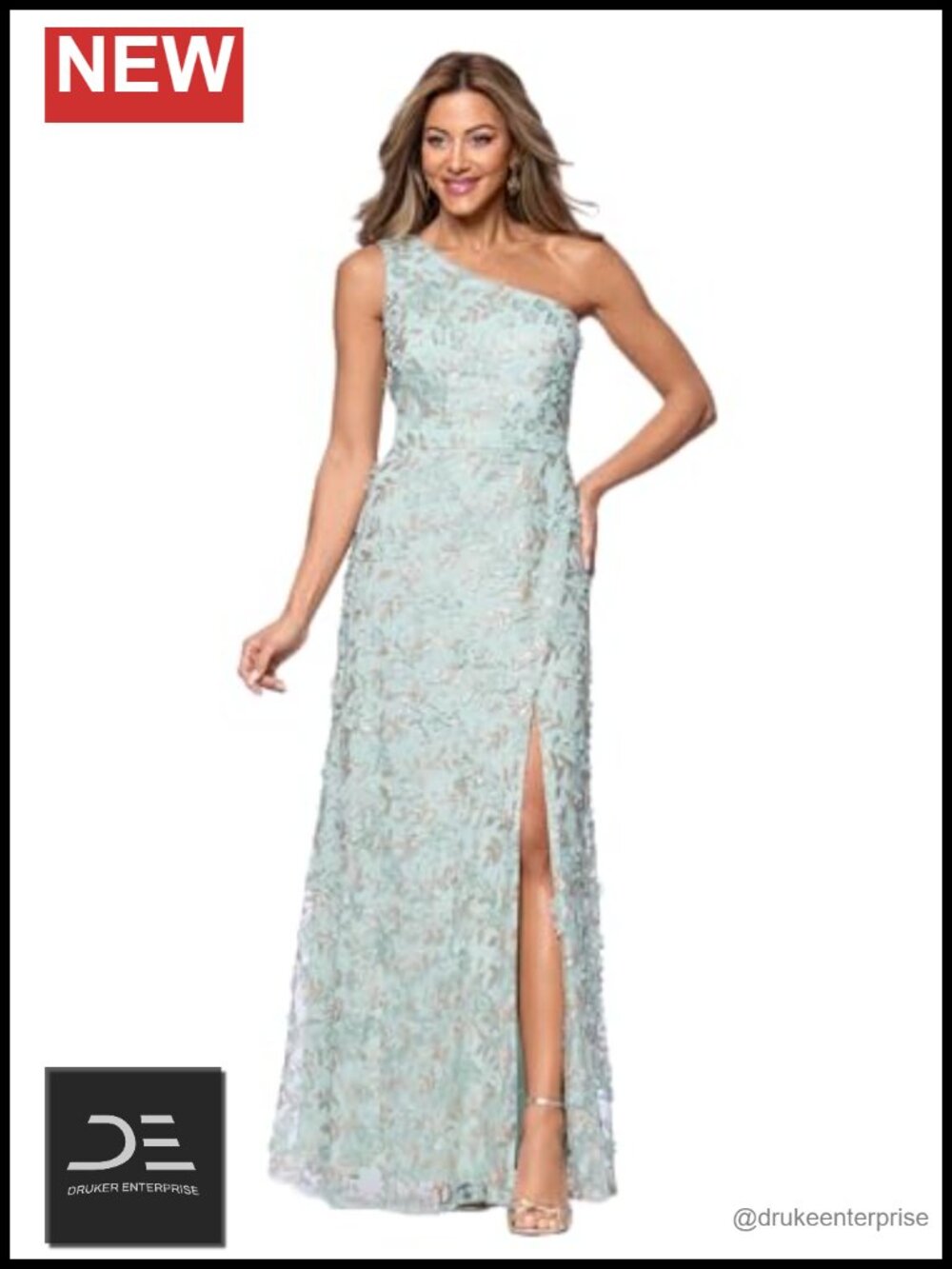 Women's 3D Flowers One Shoulder Floor Length Dress